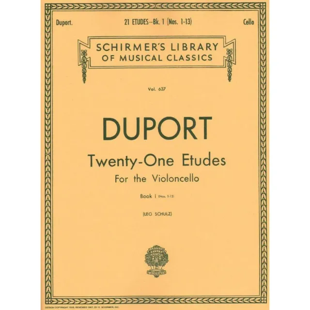 Shar Music Duport 21 Etüden Book 1 Cello Noten Nos 1-13
