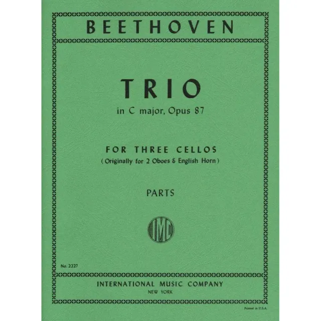 Beethoven Trio C-Dur Op.87 Cellonoten 3 Celli