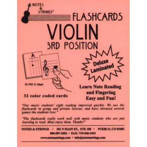 Geigen Lernkarten 3. Lage Flash Cards Set 32 Stück laminiert