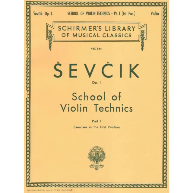 Schirmer Sevcik Violintechnik Op.1 Teil 1 Noten 1. Lage