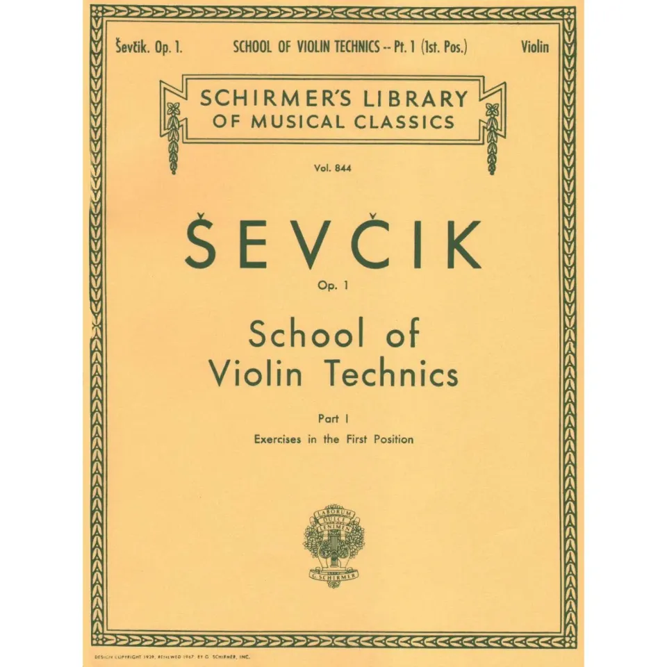 Schirmer Sevcik Violintechnik Op.1 Teil 1 Noten 1. Lage