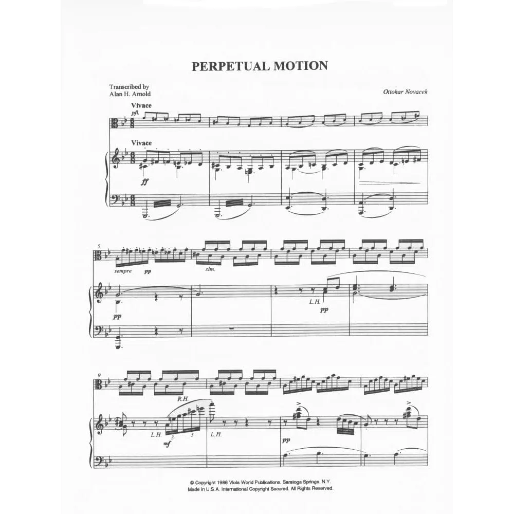 Shar Music Novacek Perpetual Motion Noten Viola
