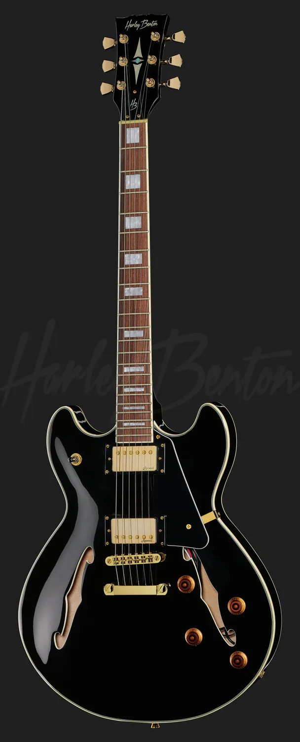 Harley Benton HB-35Plus Black Semi-Hollow E-Gitarre