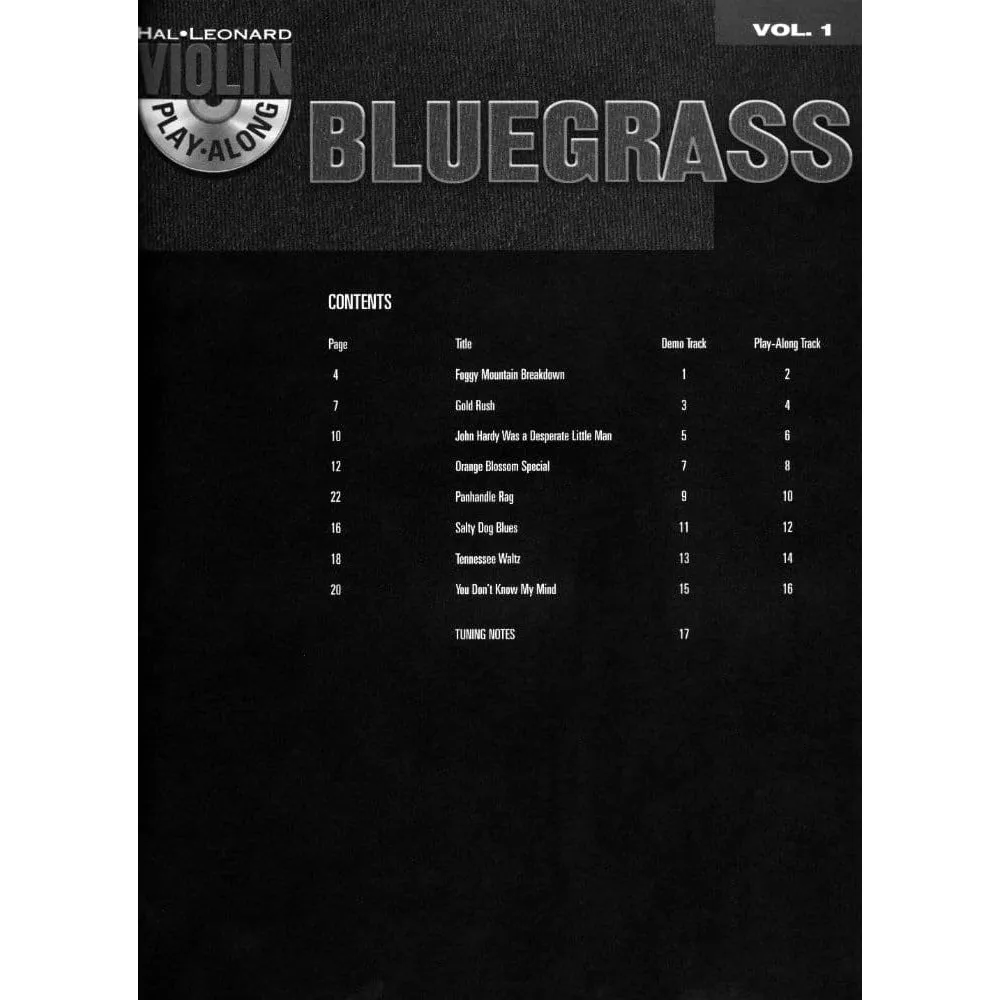 Hal Leonard Violin Play-Along Vol.1 Bluegrass Noten Geige