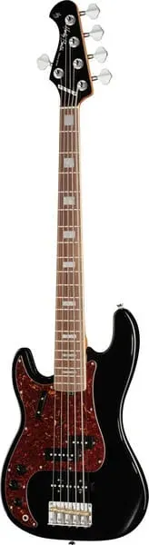 Harley Benton MV-5PJ LH E-Bass 5-Saiter Schwarz Linkshänder
