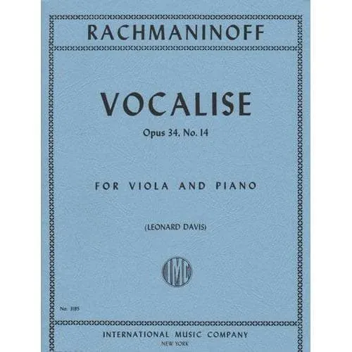 Rachmaninoff Vocalise Op 34 Nr 14 Bratschenoten Davis