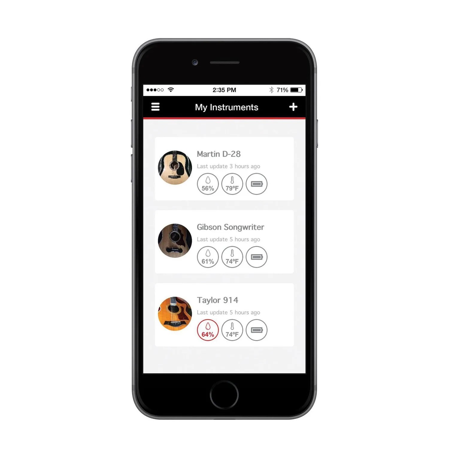 Planet Waves Humiditrak Bluetooth Hygrometer mit App