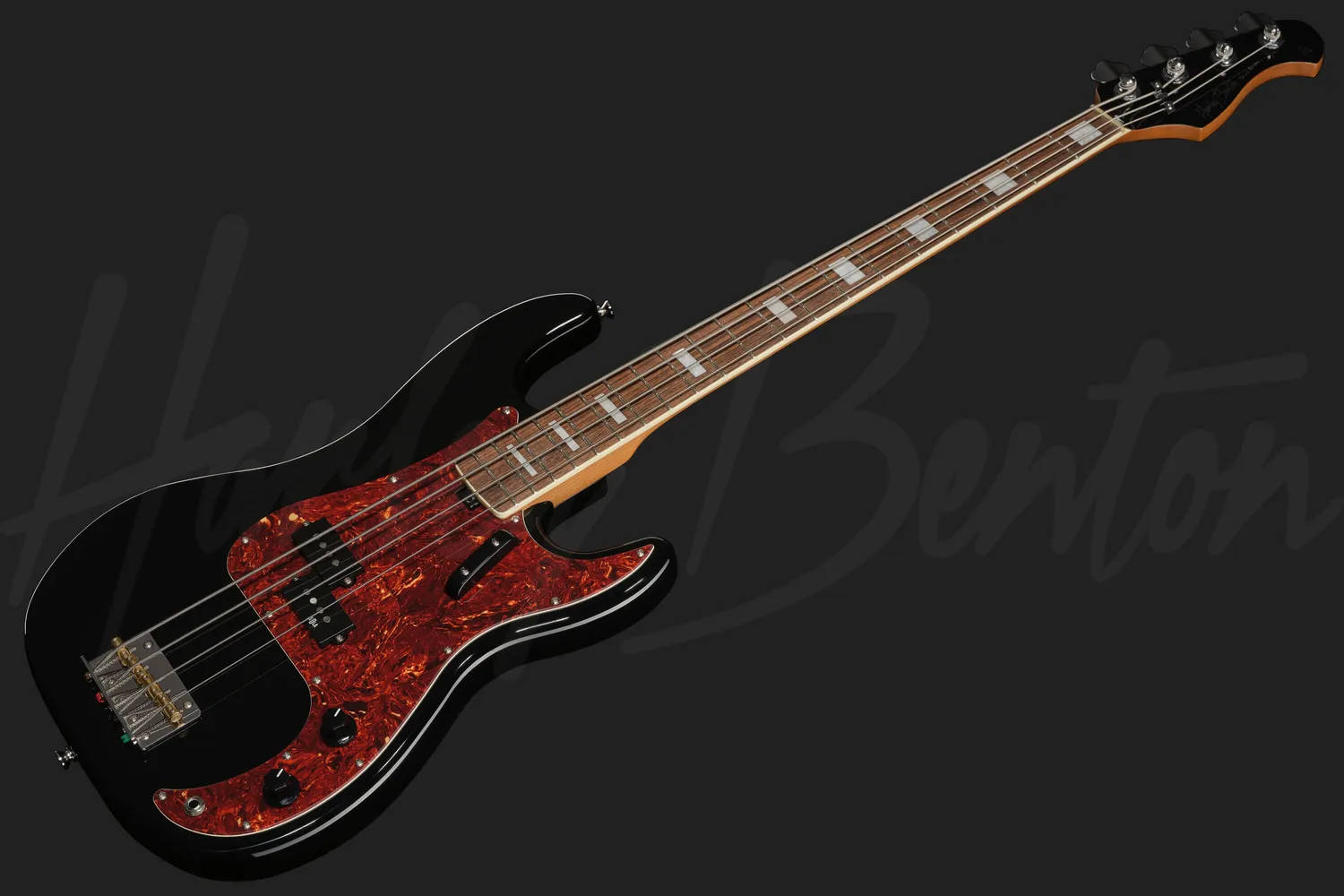 Harley Benton MV-4P E-Bass Black mit Alnico-5-Pickup