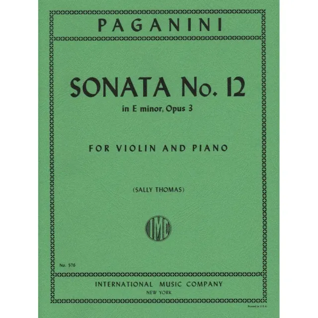 Shar Music Paganini Sonate Nr.12 e-moll Op.3 Noten Violine Klavier