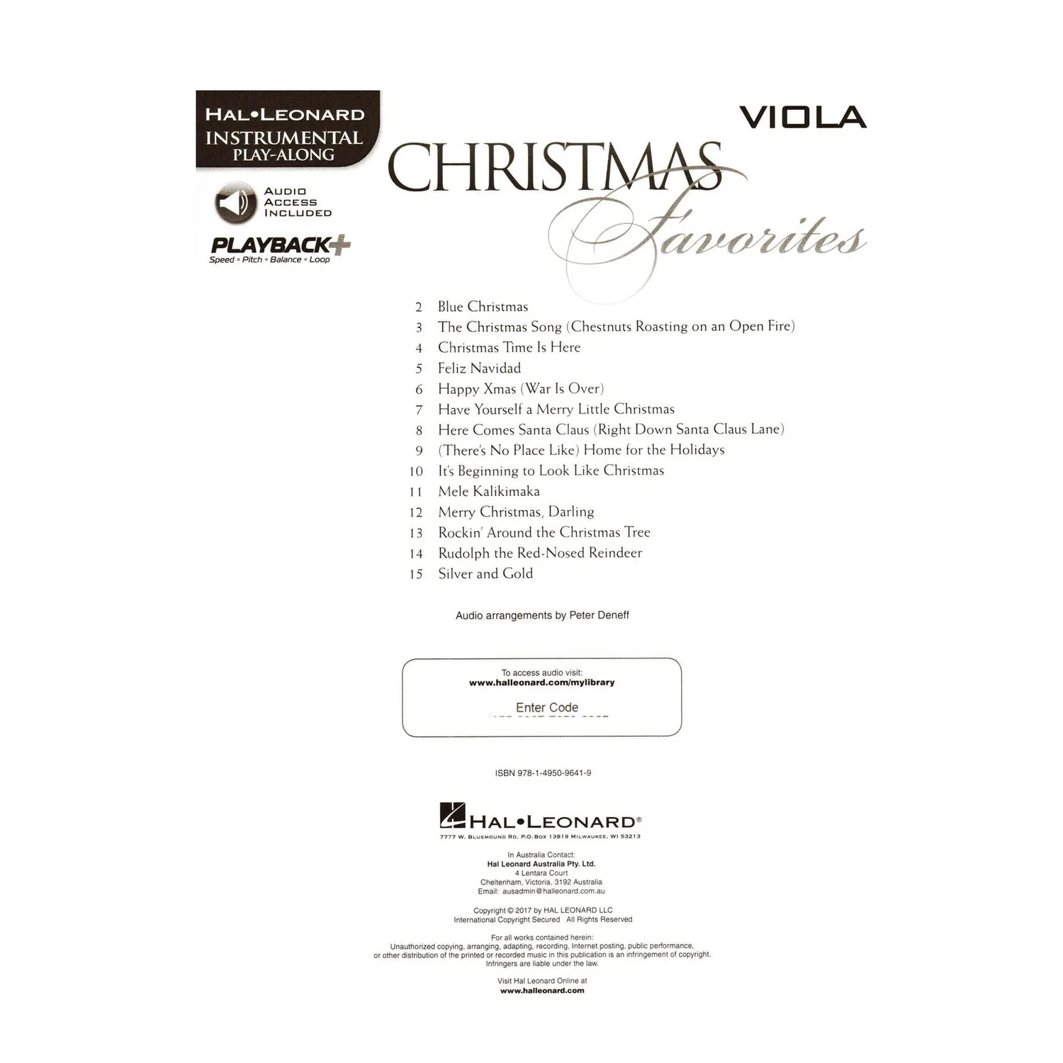 Hal Leonard Christmas Favorites Viola Noten Play-Along
