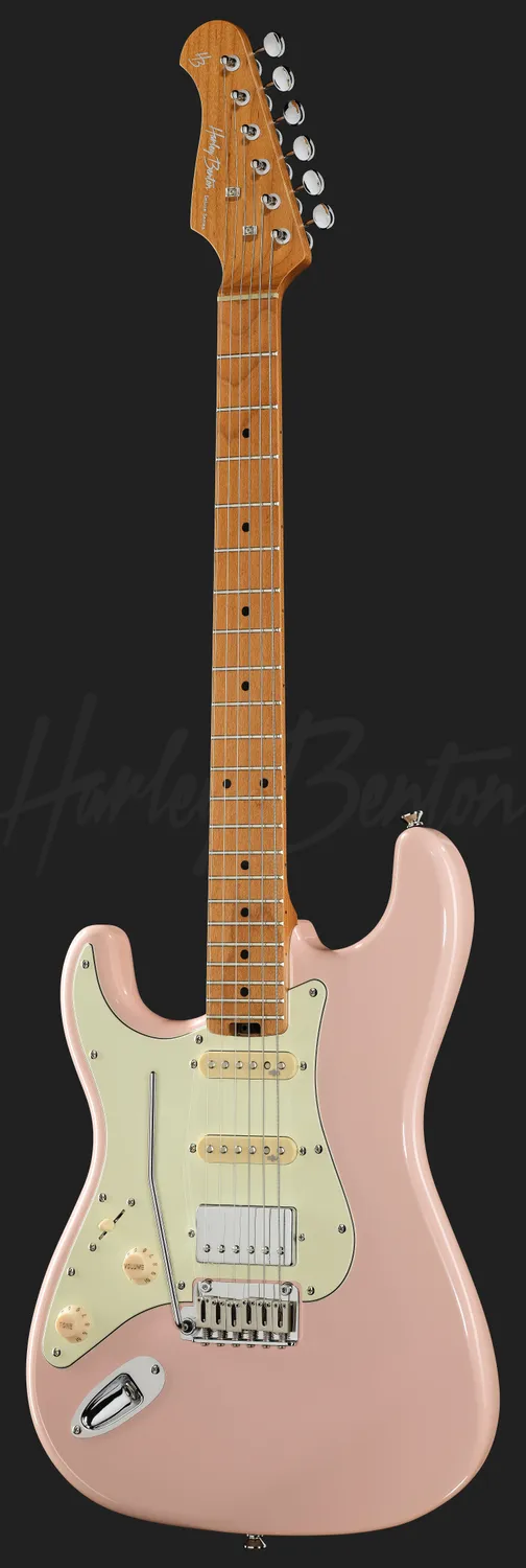 Harley Benton ST-Modern HSS E-Gitarre Links Shell Pink