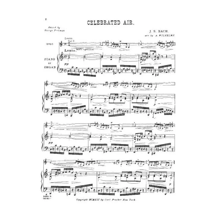 Bach Air G-Saite Violine Klavier Wilhelmj Fischer