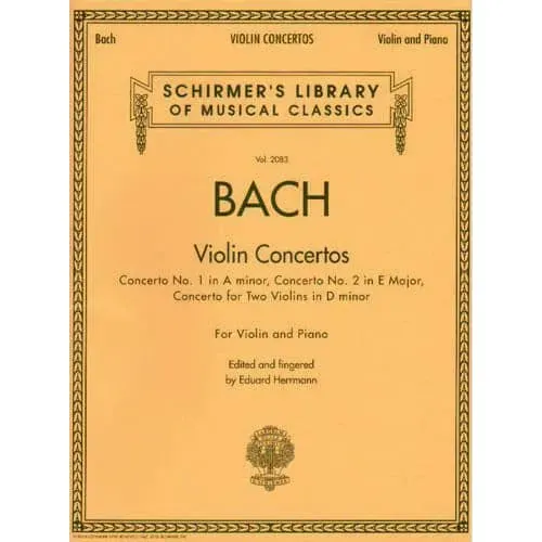 Schirmer Bach Violinkonzerte Violine Klavier A-Dur E-Dur
