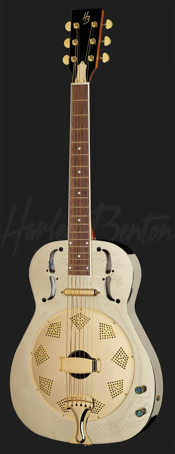 Harley Benton Delta Blues CLR-ResoElectric Resonatorgitarre Metall