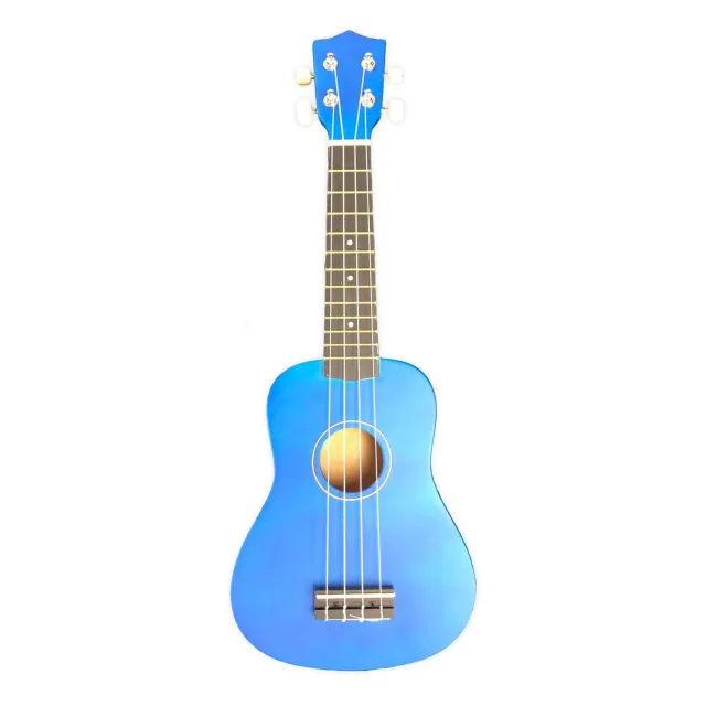 Ukan Sopran-Ukulele mit Tasche Blau Einsteiger Holz