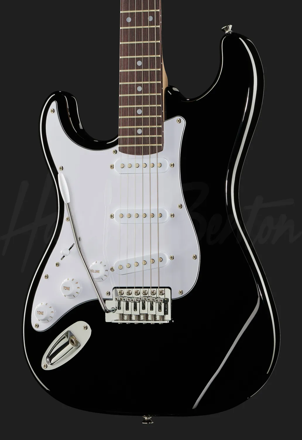 Harley Benton ST-20LH BK E-Gitarre Schwarz Links