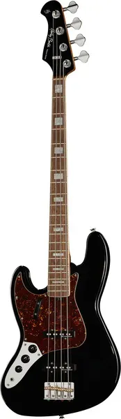 Harley Benton MV-4JB E-Bass Linkshänder Schwarz Alnico