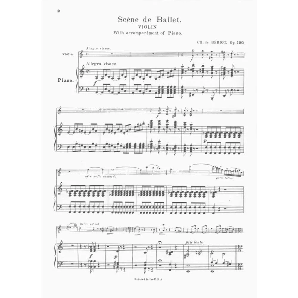 Schirmer Beriot Scene de Ballet Op100 Violinenoten
