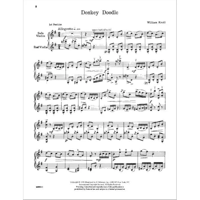 Shar Music Donkey Doodle Violin Noten mit Klavier