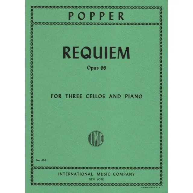 Shar Music Popper Requiem Op 66 Cello Noten 3 Celli Klavier