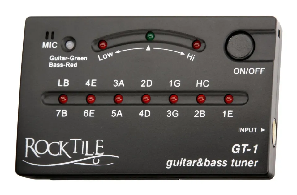 Rocktile GT-1 Stimmgerät Schwarz für 7-Saiter Gitarre