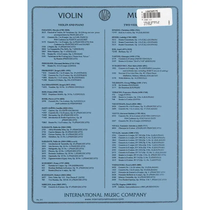 International Sibelius Op.47 Violinkonzert Noten Violine Klavier