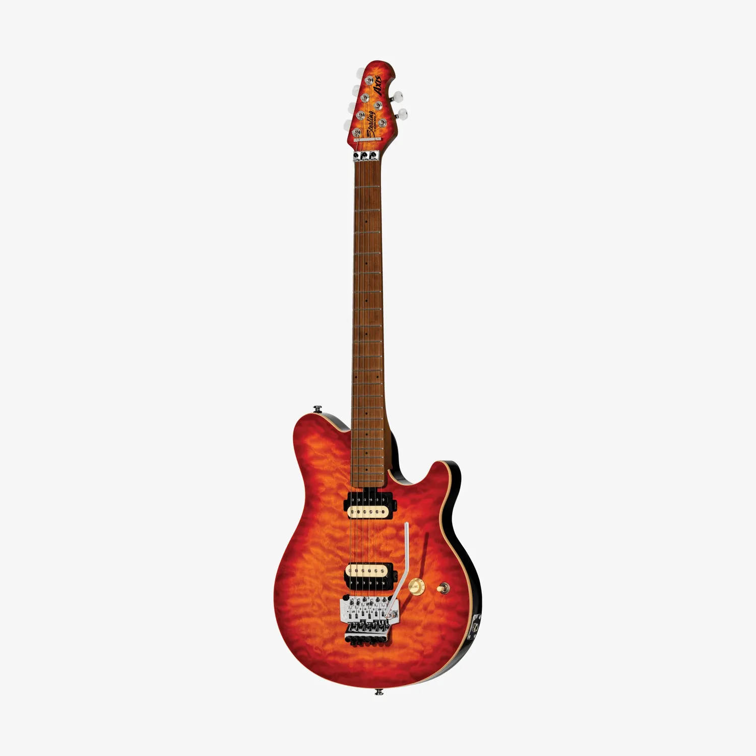 Sterling Axis E-Gitarre Lava Burst Quilt-Top Tremolo