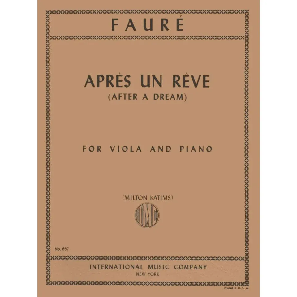 Shar Music Fauré Après un rêve Op.7 Nr.1 Viola Noten