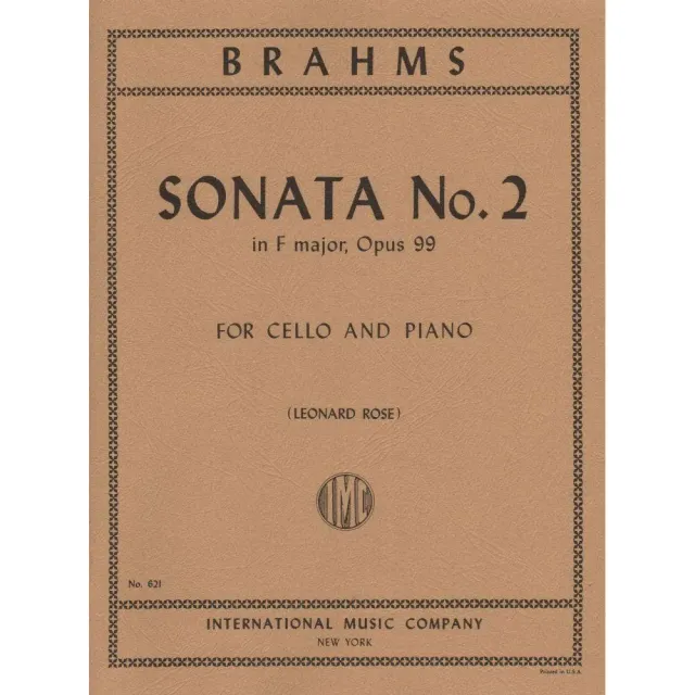 International Brahms Op.99 Cello Noten F-Dur Rose