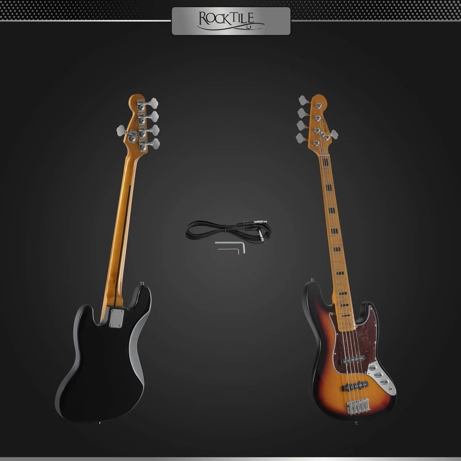 Rocktile Pro JBS50-SB E-Bass Sunburst 5-saitig