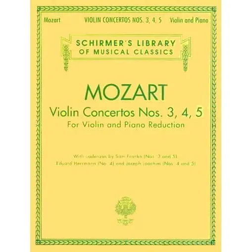 Mozart Violinkonzerte 3 4 5 Violine Noten Schirmer