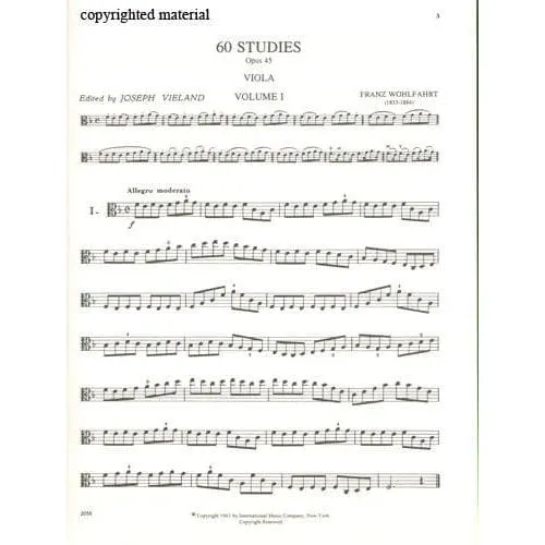 Wohlfahrt 60 Etüden Op.45 Bd.1 Viola Noten