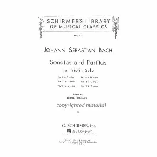 Bach BWV 1001-1006 Violinenoten Herrmann Schirmer