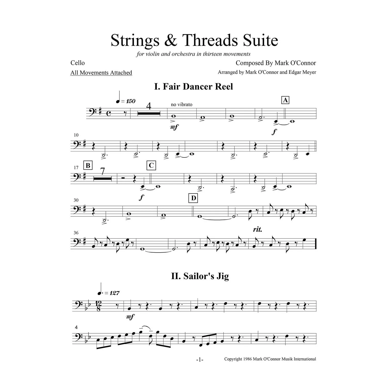 O'Connor Strings Threads Suite Violine Orchester Stimmen Download