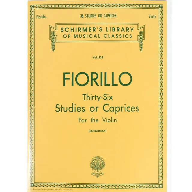 Fiorillo 36 Etüden Violin-Noten Schradieck G Schirmer