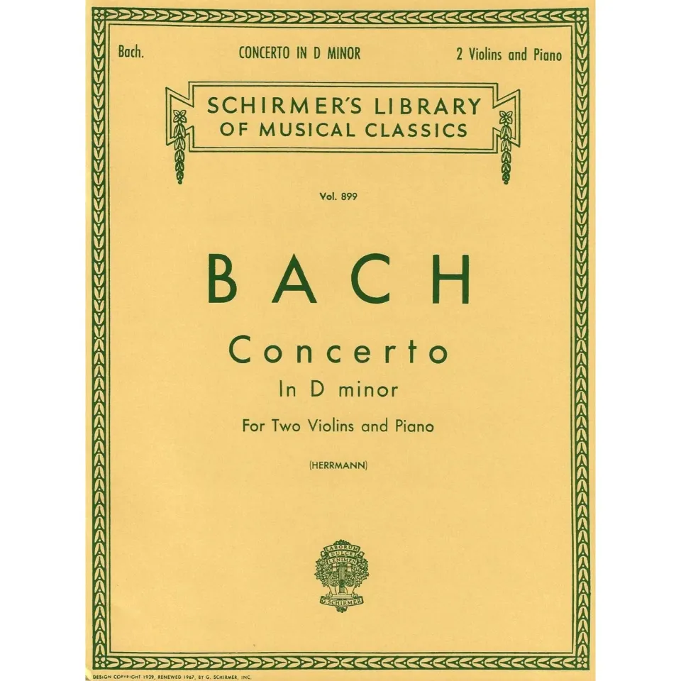 Bach BWV 1043 Doppelkonzert Violinennoten 2 Violinen Klavier