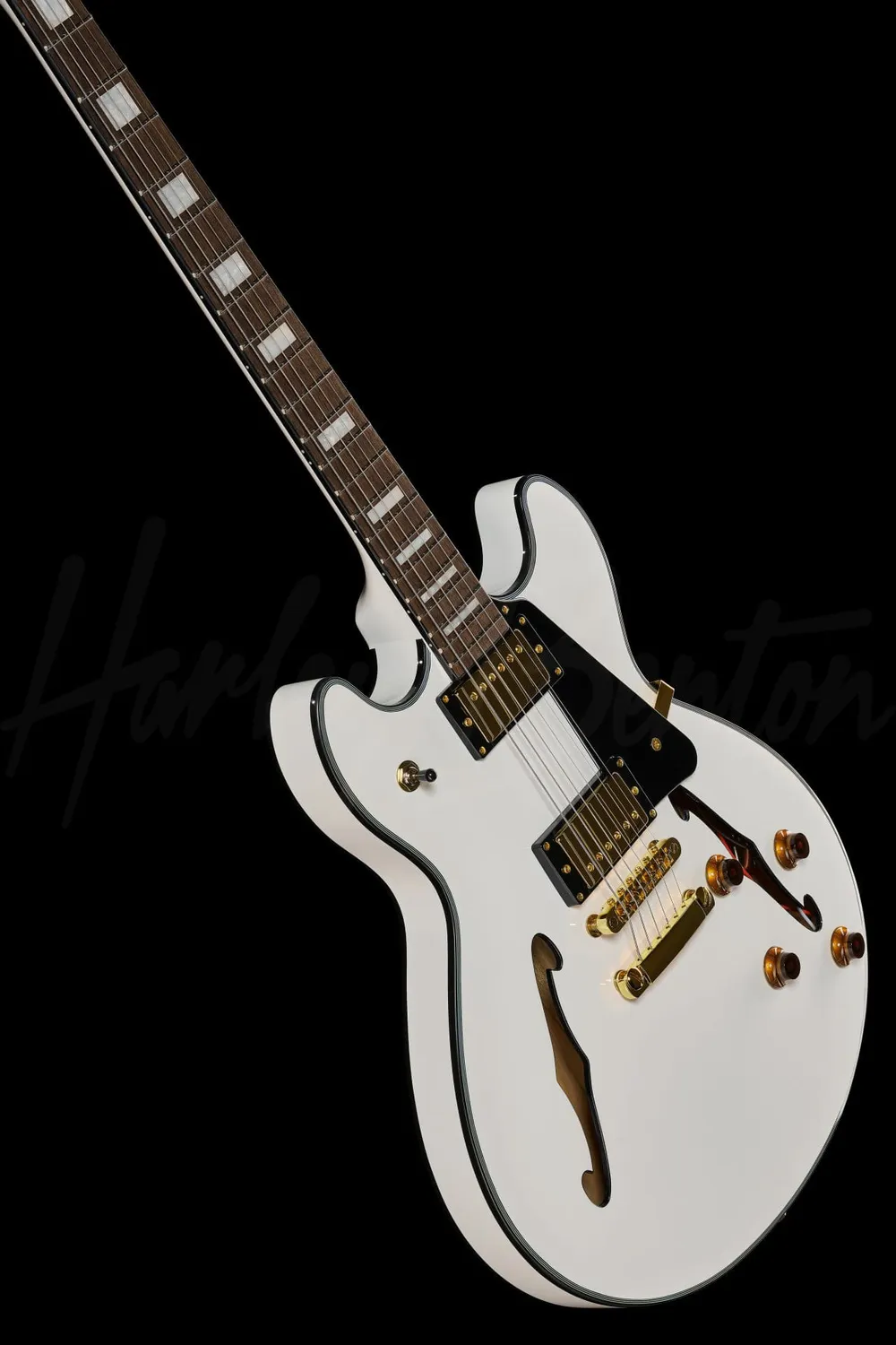 Harley Benton HB-35Plus Semi-Hollow E-Gitarre White Humbucker