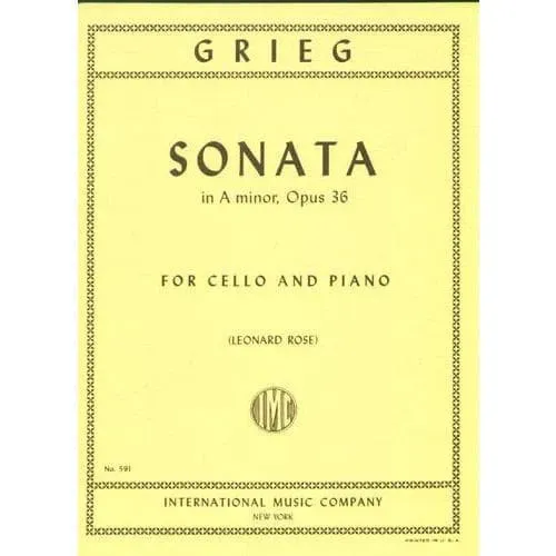 International Grieg Sonate a-moll Op 36 Cellonoten Cello Klavier