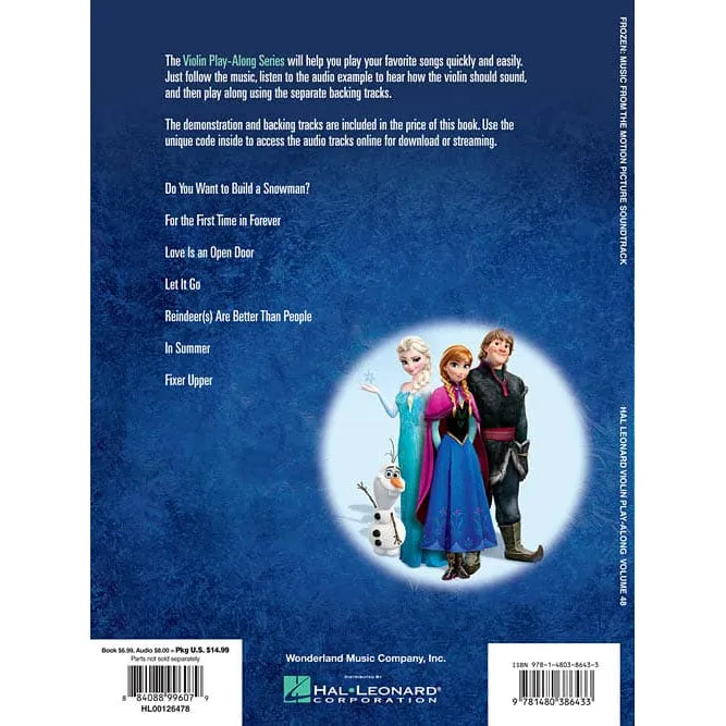 Hal Leonard Violin Play-Along Vol 48 Frozen Noten Audio