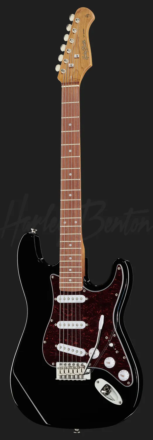 Harley Benton Classic ST-62 E-Gitarre Double-Cut Schwarz Singlecoil