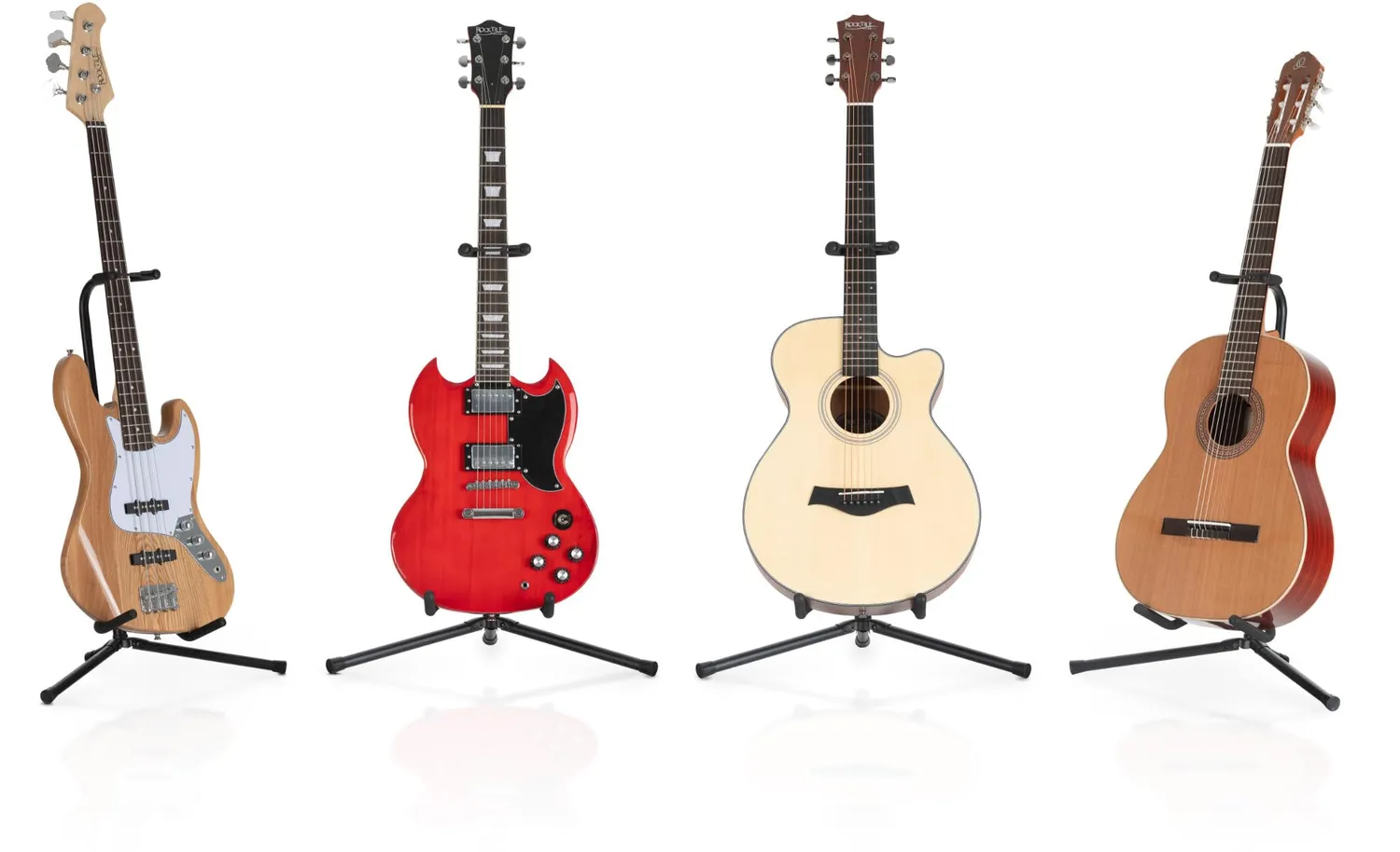 Rocktile GSN-01 Gitarrenständer Schwarz höhenverstellbar