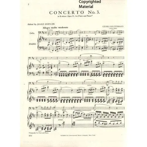 Shar Music Goltermann Konzert No 3 Cello Noten Op 51