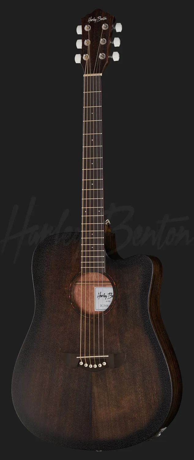 Harley Benton Delta Blues DCE Westerngitarre Mahagoni Cut