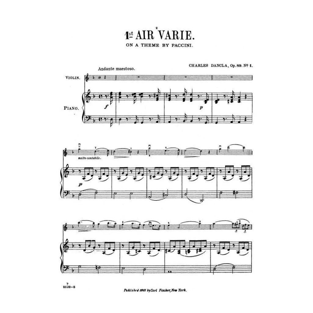 Shar Dancla 6 Airs Variés Op 89 Noten Violine Klavier