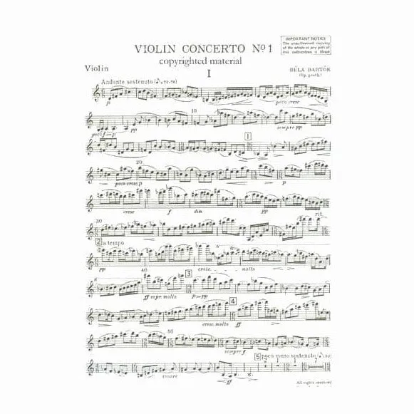 Boosey & Hawkes Bartók Violinkonzert Nr. 1 Noten Violine