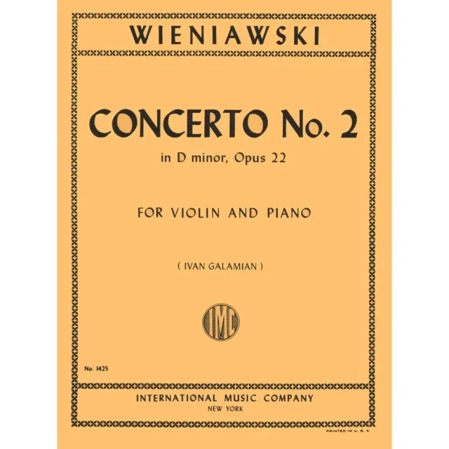 Wieniawski Konzert Nr. 2 d-Moll Violine Noten Galamian