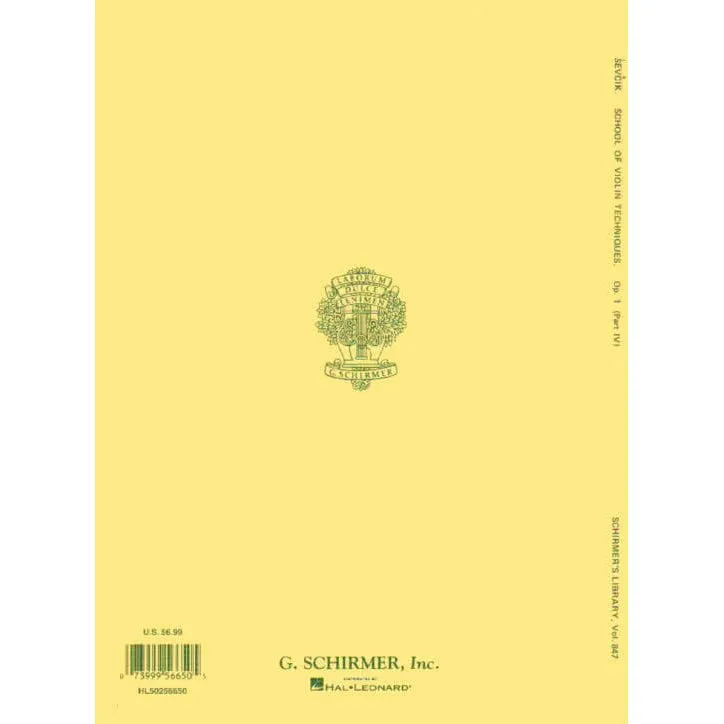 G. Schirmer Sevcik Op.1 Heft 4 Violintechnik Noten Doppelgriffe