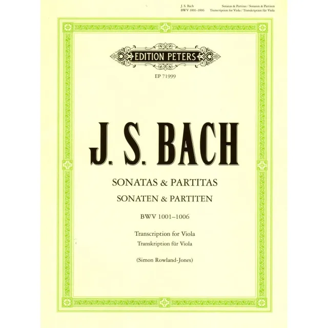 Bach 6 Sonaten Partiten Solo-Bratsche Peters Rowland-Jones