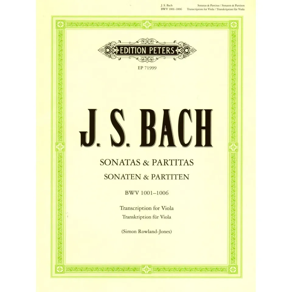 Bach 6 Sonaten Partiten Solo-Bratsche Peters Rowland-Jones