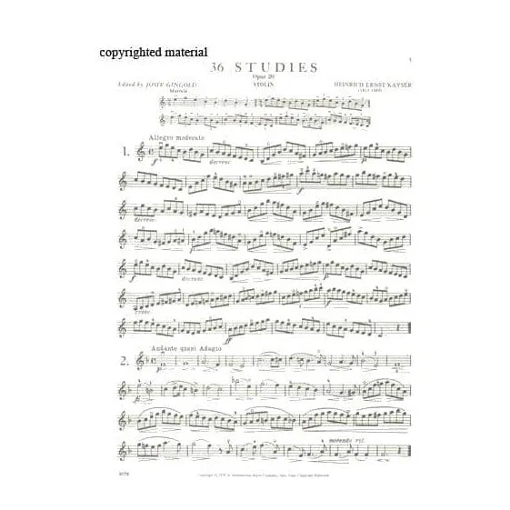 Kayser Op. 20 Violinstudien Noten komplett Gingold